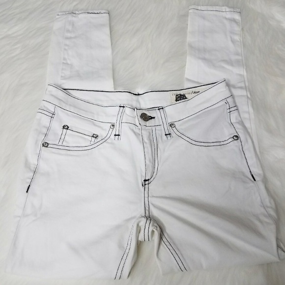 rag & bone Denim - Rag & Bone White Contrast Stitching Skinny Jeans